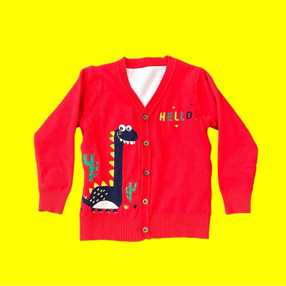 Dinosaur Knit Cardigan Sweaters